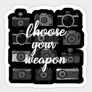 Choose Your Weapon Funny Camera Photography Sticker